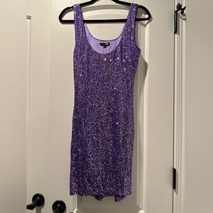 Fashion Nova Purple Sequin Mini Dress Size Large
